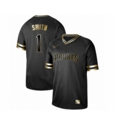 Men's San Diego Padres #1 Ozzie Smith Authentic Black Gold Fashion Baseball Jersey