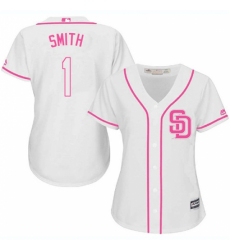 Women's Majestic San Diego Padres #1 Ozzie Smith Authentic White Fashion Cool Base MLB Jersey