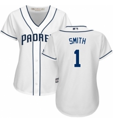 Women's Majestic San Diego Padres #1 Ozzie Smith Authentic White Home Cool Base MLB Jersey