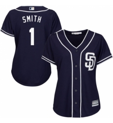 Women's Majestic San Diego Padres #1 Ozzie Smith Replica Navy Blue Alternate 1 Cool Base MLB Jersey