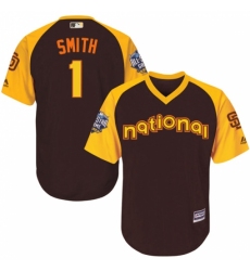 Youth Majestic San Diego Padres #1 Ozzie Smith Authentic Brown 2016 All-Star National League BP Cool Base Cool Base MLB Jersey