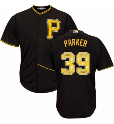 Men's Majestic Pittsburgh Pirates #39 Dave Parker Authentic Black Team Logo Fashion Cool Base MLB Jersey