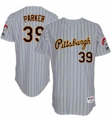 Men's Majestic Pittsburgh Pirates #39 Dave Parker Replica Grey 1997 Turn Back The Clock MLB Jersey
