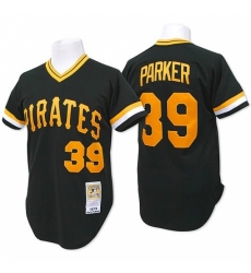Men's Mitchell and Ness Pittsburgh Pirates #39 Dave Parker Authentic Black Throwback MLB Jersey