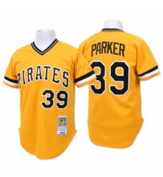 Men's Mitchell and Ness Pittsburgh Pirates #39 Dave Parker Replica Gold Throwback MLB Jersey
