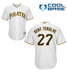 Men's Majestic Pittsburgh Pirates #27 Kent Tekulve Replica White Home Cool Base MLB Jersey