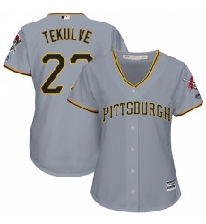 Women's Majestic Pittsburgh Pirates #27 Kent Tekulve Replica Grey Road Cool Base MLB Jersey