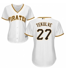 Women's Majestic Pittsburgh Pirates #27 Kent Tekulve Replica White Home Cool Base MLB Jersey