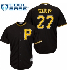 Youth Majestic Pittsburgh Pirates #27 Kent Tekulve Replica Black Alternate Cool Base MLB Jersey