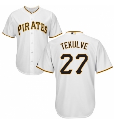 Youth Majestic Pittsburgh Pirates #27 Kent Tekulve Replica White Home Cool Base MLB Jersey