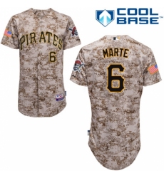 Men's Majestic Pittsburgh Pirates #6 Starling Marte Replica Camo Alternate Cool Base MLB Jersey