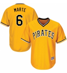 Men's Majestic Pittsburgh Pirates #6 Starling Marte Replica Gold Alternate Cool Base MLB Jersey