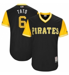 Men's Majestic Pittsburgh Pirates #6 Starling Marte 