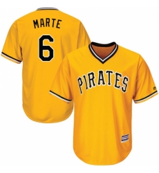 Youth Majestic Pittsburgh Pirates #6 Starling Marte Replica Gold Alternate Cool Base MLB Jersey