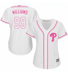 Women's Majestic Philadelphia Phillies #99 Mitch Williams Authentic White Fashion Cool Base MLB Jersey