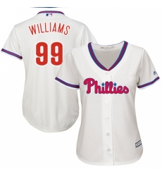 Women's Majestic Philadelphia Phillies #99 Mitch Williams Replica Cream Alternate Cool Base MLB Jersey