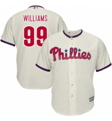 Youth Majestic Philadelphia Phillies #99 Mitch Williams Authentic Cream Alternate Cool Base MLB Jersey