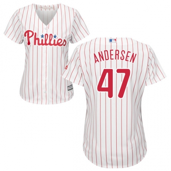 Women's Majestic Philadelphia Phillies #47 Larry Andersen Authentic White/Red Strip Home Cool Base MLB Jersey Women's Majestic Philadelphia Phillies #47 Larry Andersen Authentic White/Red Strip Home Cool Base MLB Jersey