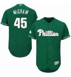 Men's Majestic Philadelphia Phillies #45 Tug McGraw Green Celtic Flexbase Authentic Collection MLB Jersey
