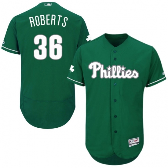Men's Majestic Philadelphia Phillies #36 Robin Roberts Green Celtic Flexbase Authentic Collection MLB Jersey Men's Majestic Philadelphia Phillies #36 Robin Roberts Green Celtic Flexbase Authentic Collection MLB Jersey