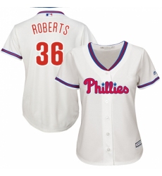 Women's Majestic Philadelphia Phillies #36 Robin Roberts Replica Cream Alternate Cool Base MLB Jersey