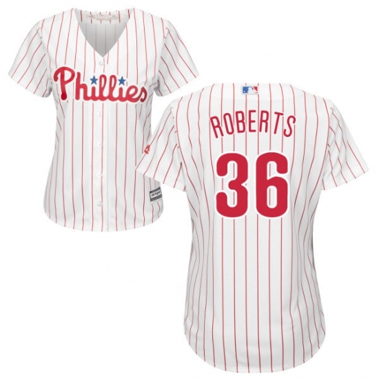 Women's Majestic Philadelphia Phillies #36 Robin Roberts Replica White/Red Strip Home Cool Base MLB Jersey Women's Majestic Philadelphia Phillies #36 Robin Roberts Replica White/Red Strip Home Cool Base MLB Jersey
