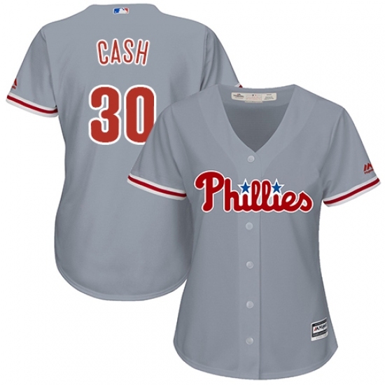 Women's Majestic Philadelphia Phillies #30 Dave Cash Replica Grey Road Cool Base MLB Jersey Women's Majestic Philadelphia Phillies #30 Dave Cash Replica Grey Road Cool Base MLB Jersey