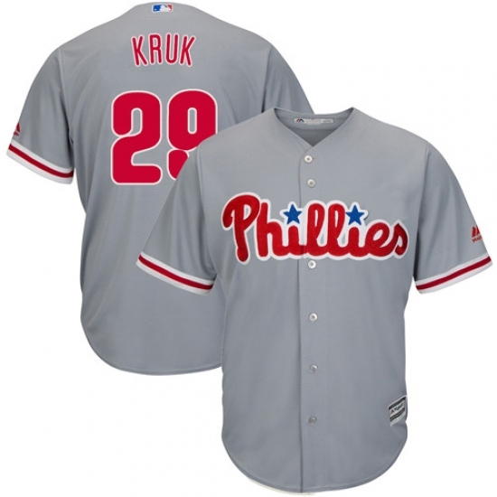 Youth Majestic Philadelphia Phillies #29 John Kruk Authentic Grey Road Cool Base MLB Jersey Youth Majestic Philadelphia Phillies #29 John Kruk Authentic Grey Road Cool Base MLB Jersey