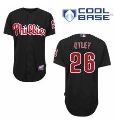 Men's Majestic Philadelphia Phillies #26 Chase Utley Replica Black Cool Base MLB Jersey Men's Majestic Philadelphia Phillies #26 Chase Utley Replica Black Cool Base MLB Jersey