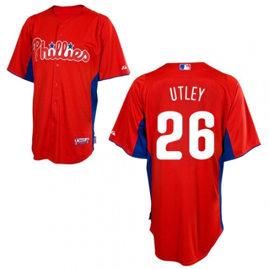 Men's Majestic Philadelphia Phillies #26 Chase Utley Replica Red 2011 Cool Base BP MLB Jersey Men's Majestic Philadelphia Phillies #26 Chase Utley Replica Red 2011 Cool Base BP MLB Jersey