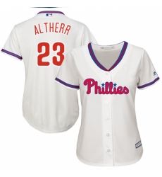 Women's Majestic Philadelphia Phillies #23 Aaron Altherr Replica Cream Alternate Cool Base MLB Jersey