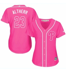 Women's Majestic Philadelphia Phillies #23 Aaron Altherr Replica Pink Fashion Cool Base MLB Jersey