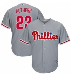 Youth Majestic Philadelphia Phillies #23 Aaron Altherr Replica Grey Road Cool Base MLB Jersey
