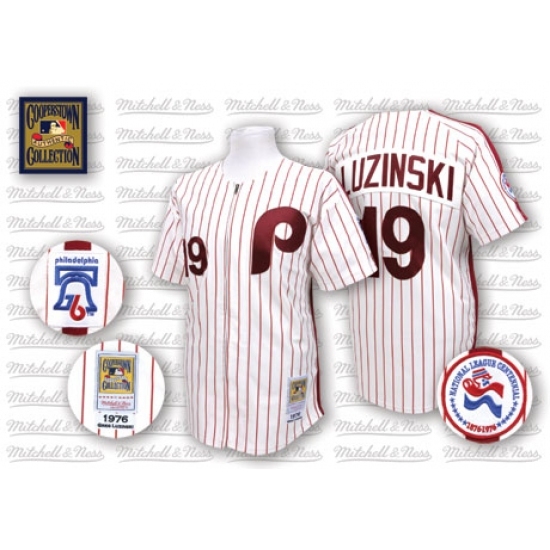 Men's Mitchell and Ness Philadelphia Phillies #19 Greg Luzinski Authentic White/Red Strip Throwback MLB Jersey Men's Mitchell and Ness Philadelphia Phillies #19 Greg Luzinski Authentic White/Red Strip Throwback MLB Jersey