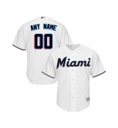 Men's Miami Marlins Customized Replica White Home Cool Base Baseball Jersey