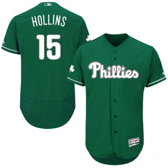 Men's Majestic Philadelphia Phillies #15 Dave Hollins Green Celtic Flexbase Authentic Collection MLB Jersey Men's Majestic Philadelphia Phillies #15 Dave Hollins Green Celtic Flexbase Authentic Collection MLB Jersey