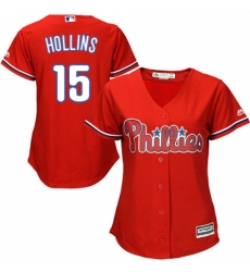 Women's Majestic Philadelphia Phillies #15 Dave Hollins Authentic Red Alternate Cool Base MLB Jersey Women's Majestic Philadelphia Phillies #15 Dave Hollins Authentic Red Alternate Cool Base MLB Jersey