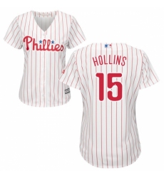 Women's Majestic Philadelphia Phillies #15 Dave Hollins Replica White/Red Strip Home Cool Base MLB Jersey Women's Majestic Philadelphia Phillies #15 Dave Hollins Replica White/Red Strip Home Cool Base MLB Jersey