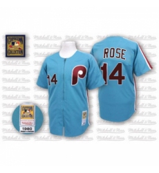 Men's Mitchell and Ness Philadelphia Phillies #14 Pete Rose Replica Blue Throwback MLB Jersey Men's Mitchell and Ness Philadelphia Phillies #14 Pete Rose Replica Blue Throwback MLB Jersey