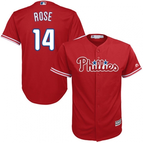 Youth Majestic Philadelphia Phillies #14 Pete Rose Replica Red Alternate Cool Base MLB Jersey Youth Majestic Philadelphia Phillies #14 Pete Rose Replica Red Alternate Cool Base MLB Jersey