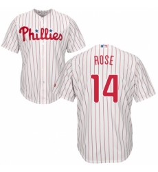 Youth Majestic Philadelphia Phillies #14 Pete Rose Replica White/Red Strip Home Cool Base MLB Jersey Youth Majestic Philadelphia Phillies #14 Pete Rose Replica White/Red Strip Home Cool Base MLB Jersey