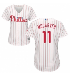 Women's Majestic Philadelphia Phillies #11 Tim McCarver Replica White/Red Strip Home Cool Base MLB Jersey Women's Majestic Philadelphia Phillies #11 Tim McCarver Replica White/Red Strip Home Cool Base MLB Jersey