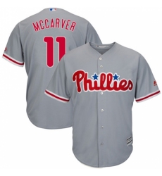 Youth Majestic Philadelphia Phillies #11 Tim McCarver Replica Grey Road Cool Base MLB Jersey