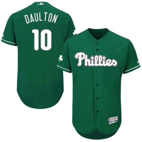 Men's Majestic Philadelphia Phillies #10 Darren Daulton Green Celtic Flexbase Authentic Collection MLB Jersey Men's Majestic Philadelphia Phillies #10 Darren Daulton Green Celtic Flexbase Authentic Collection MLB Jersey