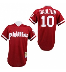 Men's Mitchell and Ness Philadelphia Phillies #10 Darren Daulton Replica Red 1991 Throwback MLB Jersey Men's Mitchell and Ness Philadelphia Phillies #10 Darren Daulton Replica Red 1991 Throwback MLB Jersey
