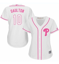 Women's Majestic Philadelphia Phillies #10 Darren Daulton Authentic White Fashion Cool Base MLB Jersey Women's Majestic Philadelphia Phillies #10 Darren Daulton Authentic White Fashion Cool Base MLB Jersey