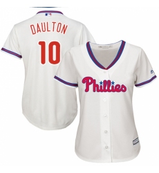 Women's Majestic Philadelphia Phillies #10 Darren Daulton Replica Cream Alternate Cool Base MLB Jersey Women's Majestic Philadelphia Phillies #10 Darren Daulton Replica Cream Alternate Cool Base MLB Jersey