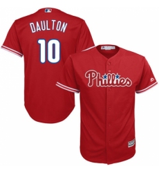 Youth Majestic Philadelphia Phillies #10 Darren Daulton Replica Red Alternate Cool Base MLB Jersey Youth Majestic Philadelphia Phillies #10 Darren Daulton Replica Red Alternate Cool Base MLB Jersey