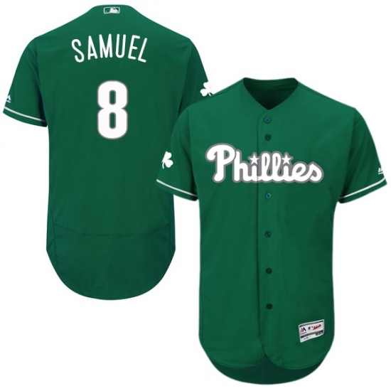 Men's Majestic Philadelphia Phillies #8 Juan Samuel Green Celtic Flexbase Authentic Collection MLB Jersey Men's Majestic Philadelphia Phillies #8 Juan Samuel Green Celtic Flexbase Authentic Collection MLB Jersey
