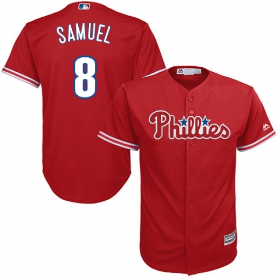 Men's Majestic Philadelphia Phillies #8 Juan Samuel Replica Red Alternate Cool Base MLB Jersey Men's Majestic Philadelphia Phillies #8 Juan Samuel Replica Red Alternate Cool Base MLB Jersey